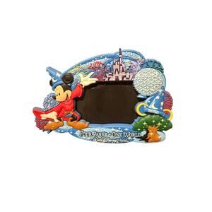 NWOT Walt Disney World "Four Parks One World" photo frame/magnet Sorcerer Mickey